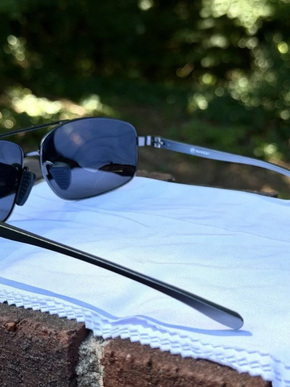 SUNGAIT 2458 Men's Rectangular Aviator Sunglasses Polarized Grey Lens Gunmetal